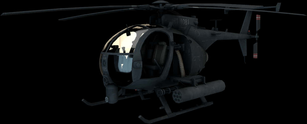 A Helicopter With A Round Glass Cockpit