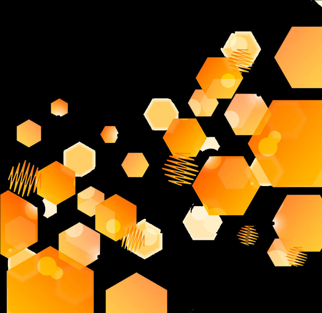 A Group Of Hexagons On A Black Background