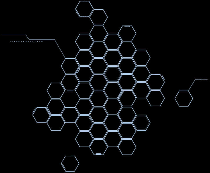 A Hexagons On A Black Background