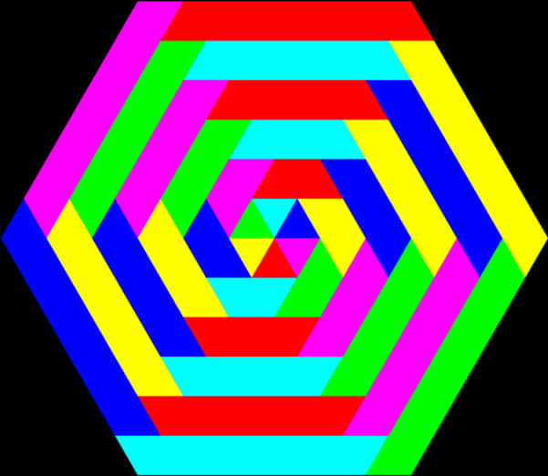A Hexagon Shaped Colorful Pattern