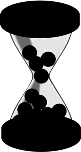 A Black And White Image Of A Hourglass