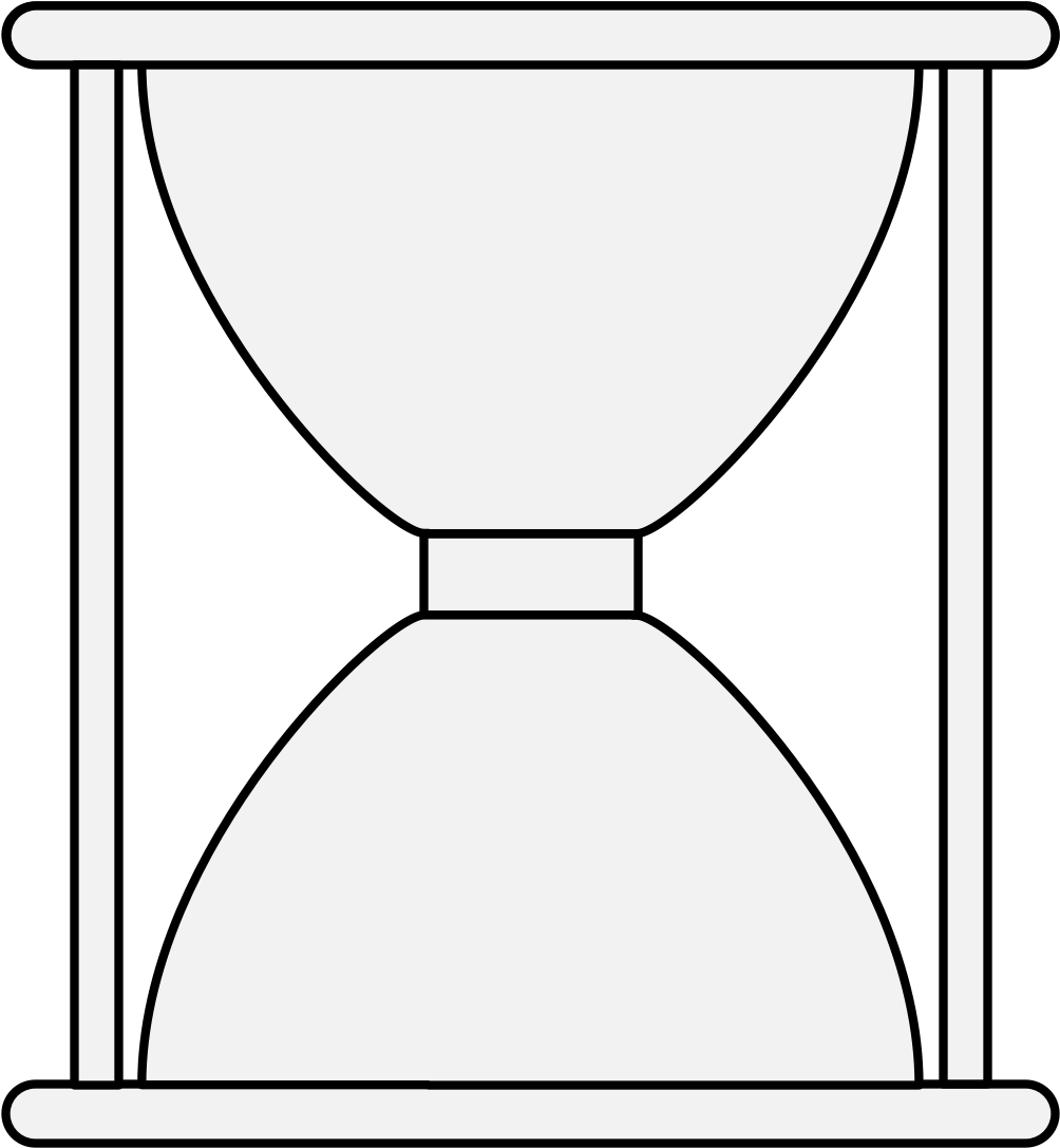 A White Hourglass With A Black Background