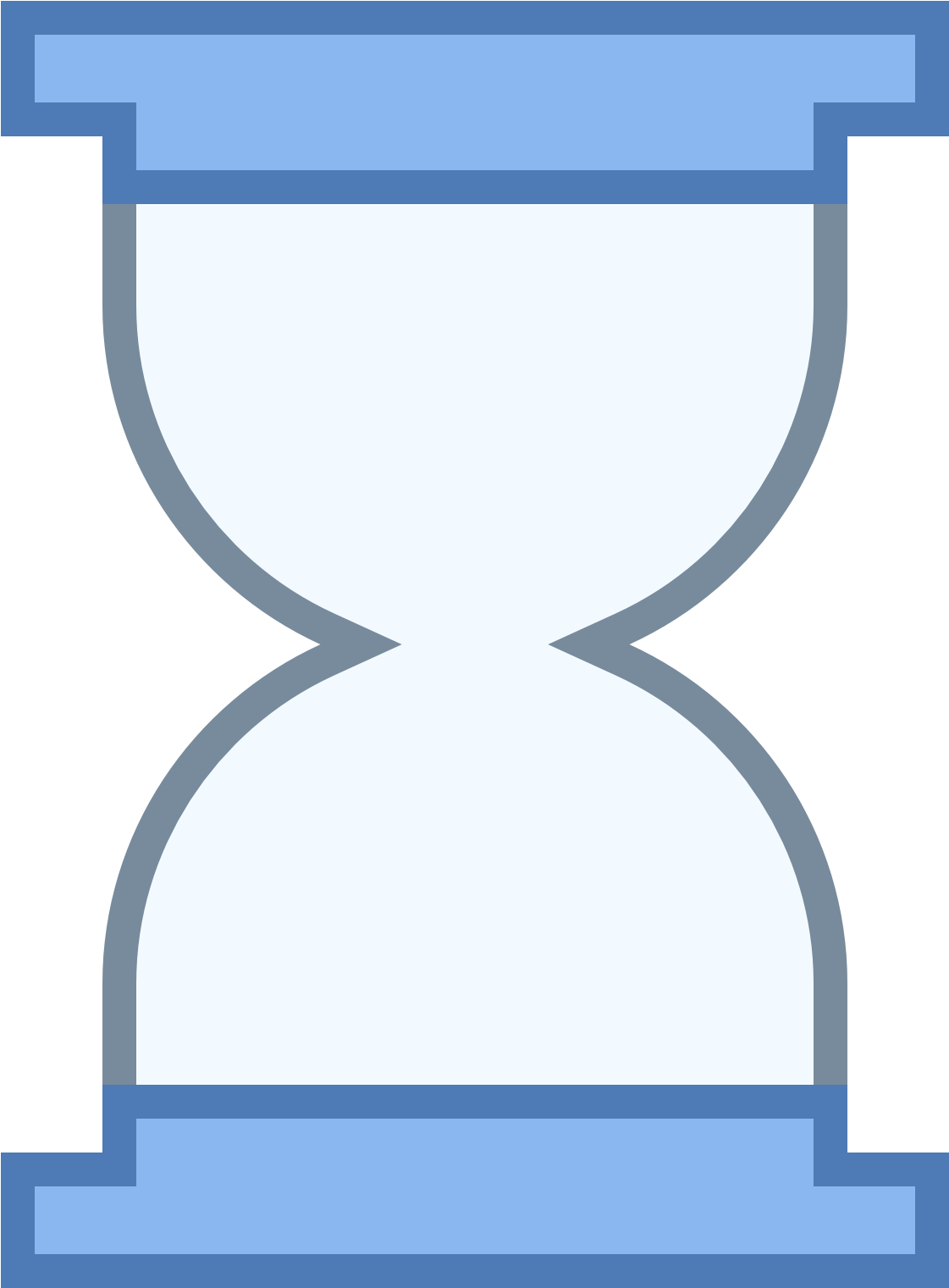 A White And Blue Hourglass