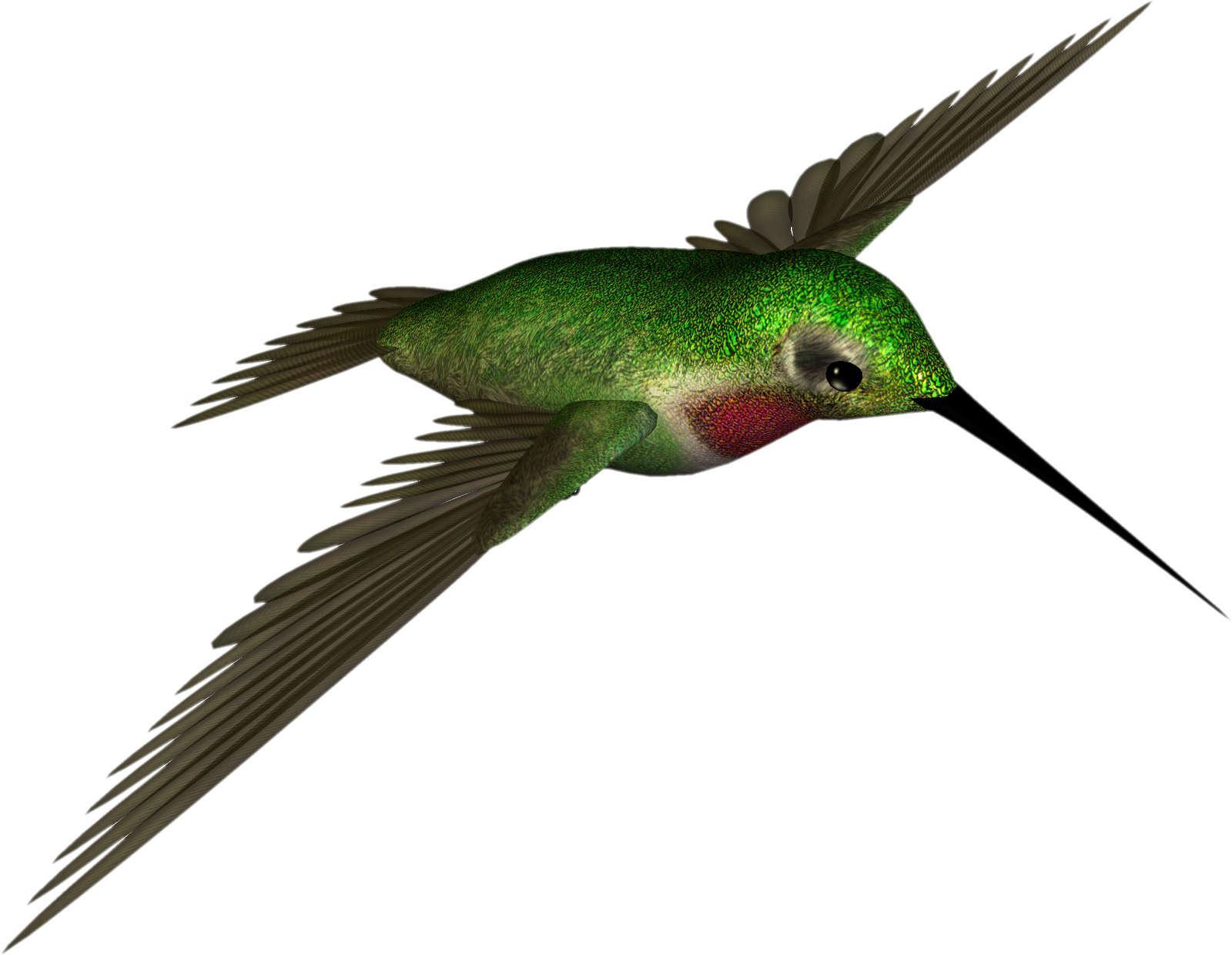 A Green Hummingbird Flying