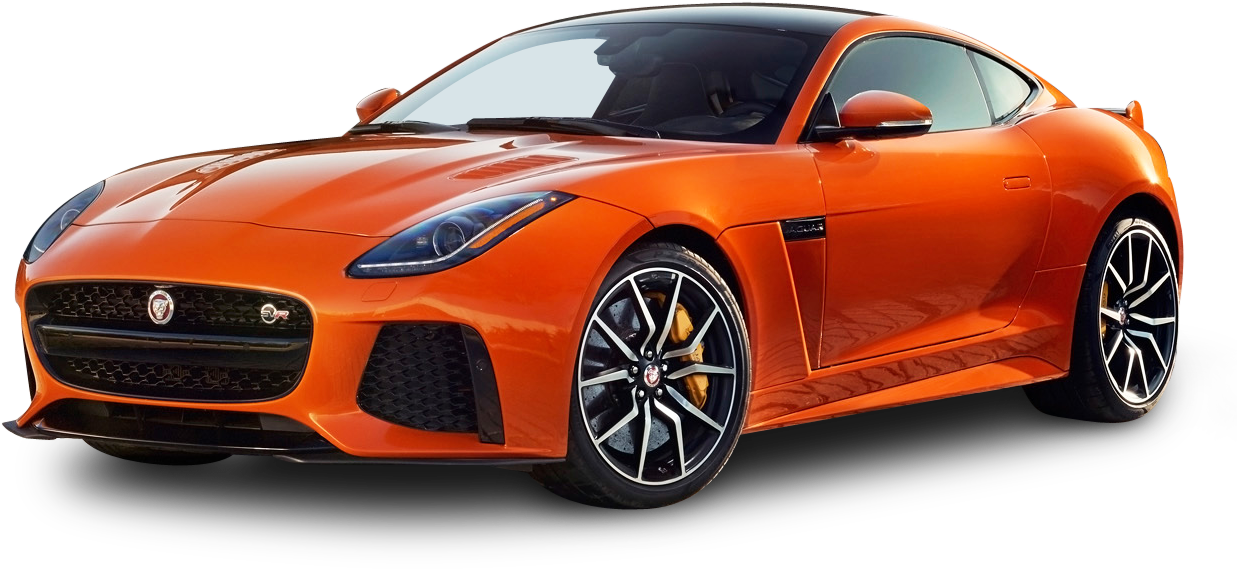 An Orange Sports Car With Black Background
