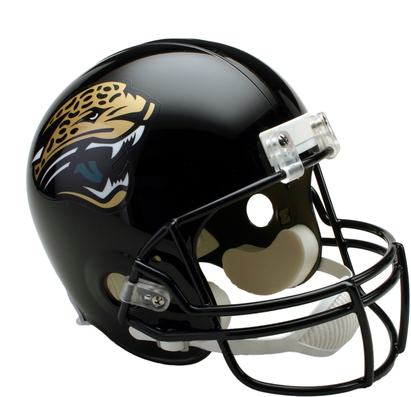A Black Football Helmet With A Tiger Design