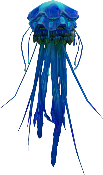 A Blue Jellyfish With Long Tentacles