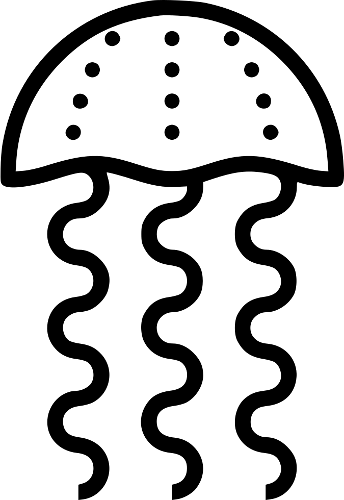 A Black Outline Of A Jellyfish