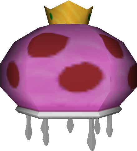 A Cartoon Of A Pink And Red Object With A Crown