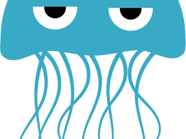 A Blue And Black Cartoon With Eyes And Tentacles