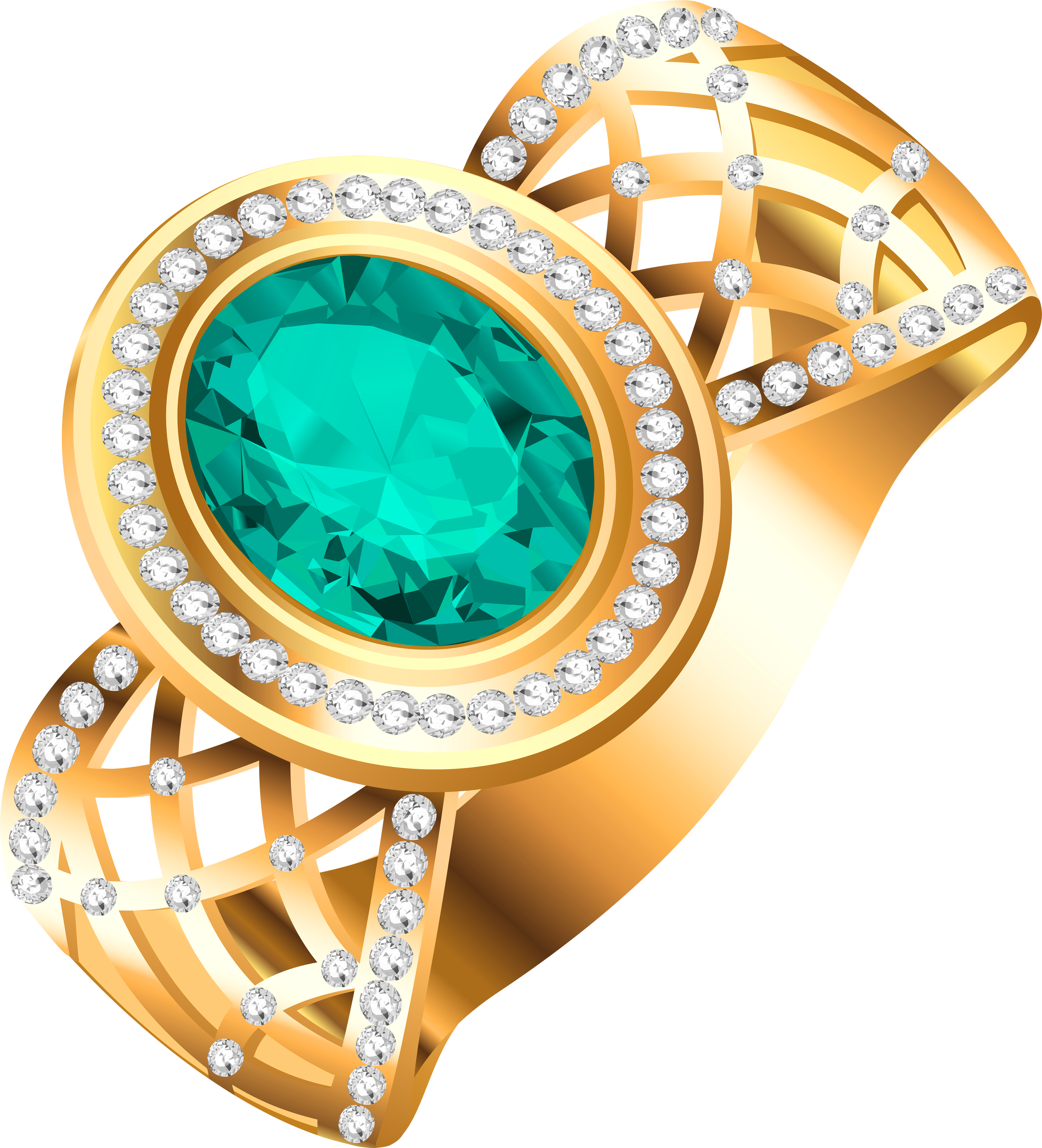A Gold Ring With A Green Gem