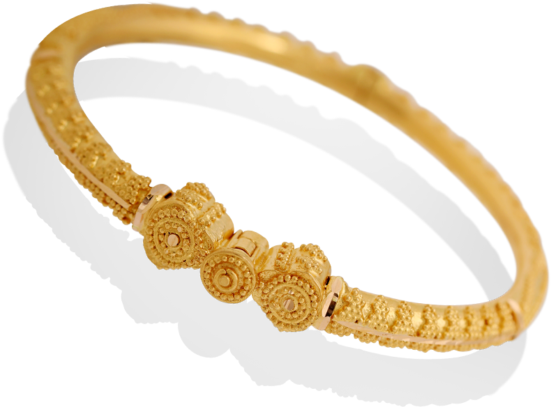 A Gold Bracelet With Three Circles