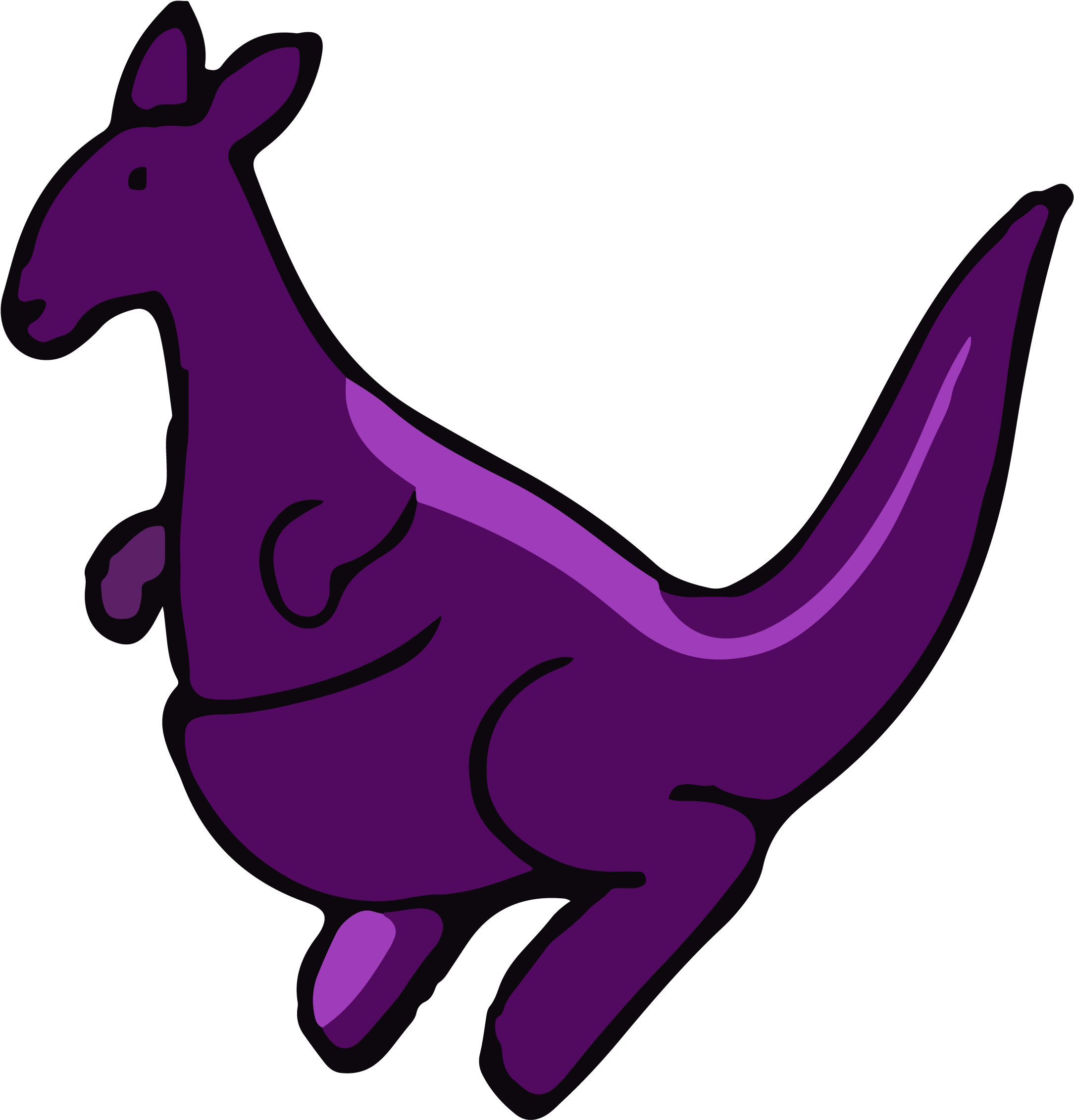 A Purple Kangaroo With Black Background