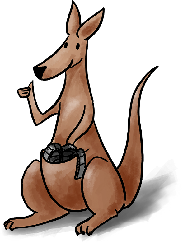 A Cartoon Of A Kangaroo