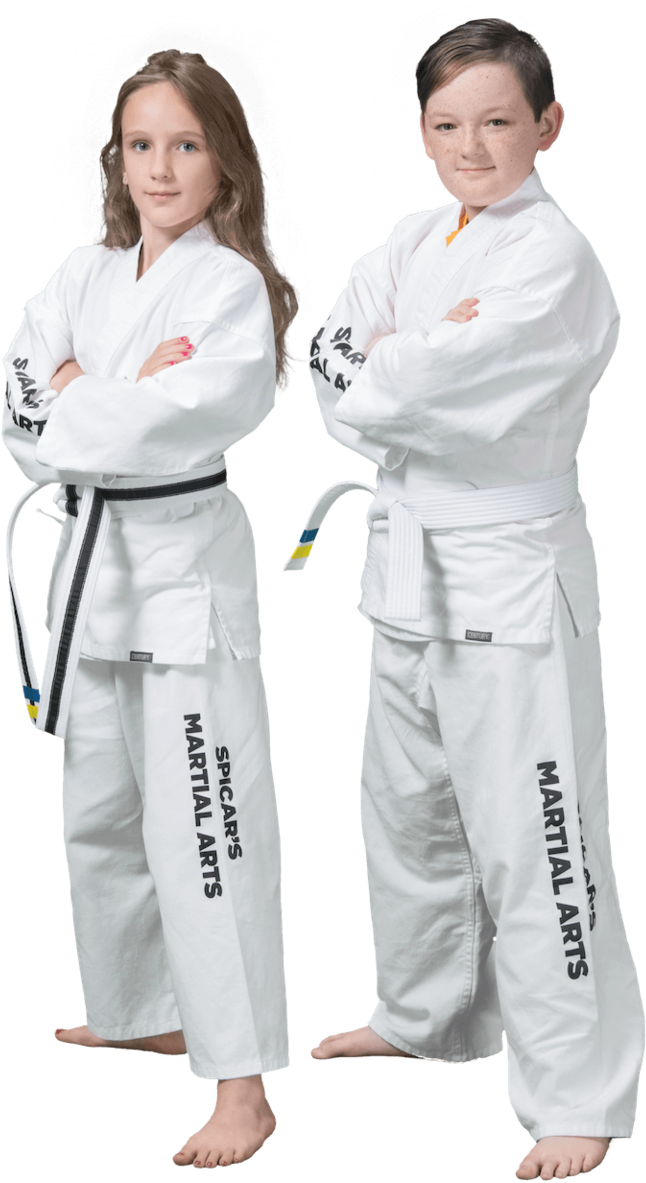 A Man And Woman In Karate Uniform