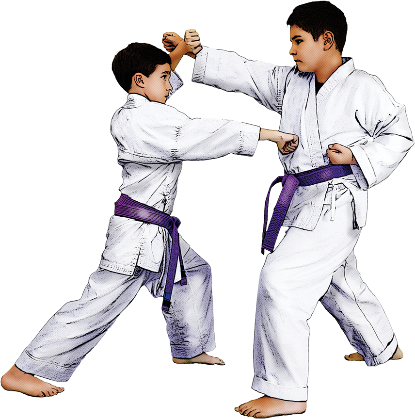 A Boy In White Karate Uniform