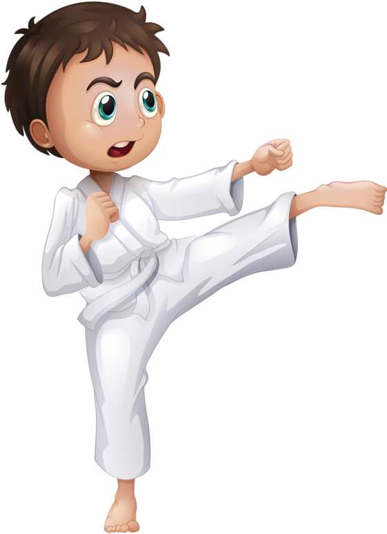 A Boy Wearing A Karate Uniform