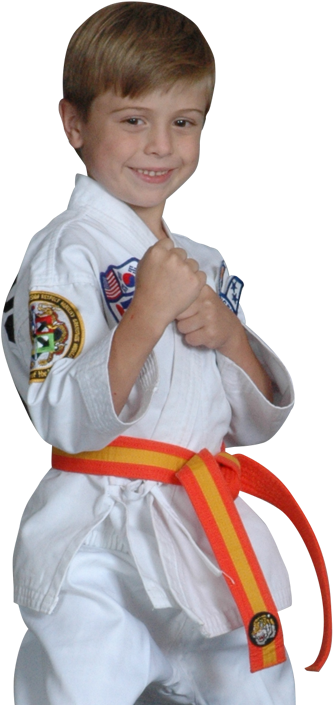 A Boy In A Karate Uniform