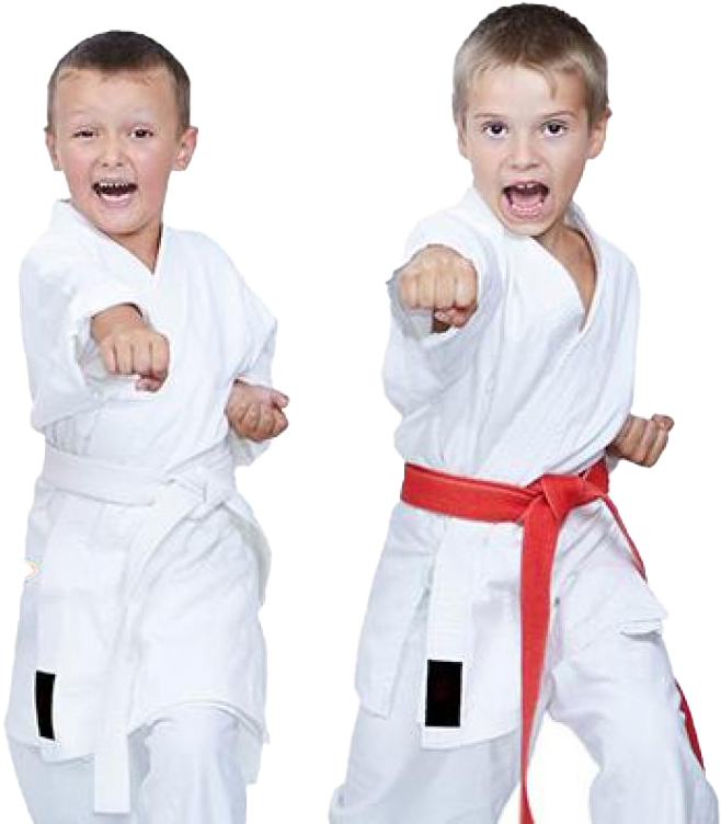 Two Boys In Karate Uniforms