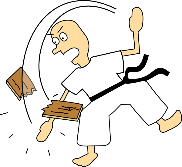 A Cartoon Of A Man In A Karate Uniform