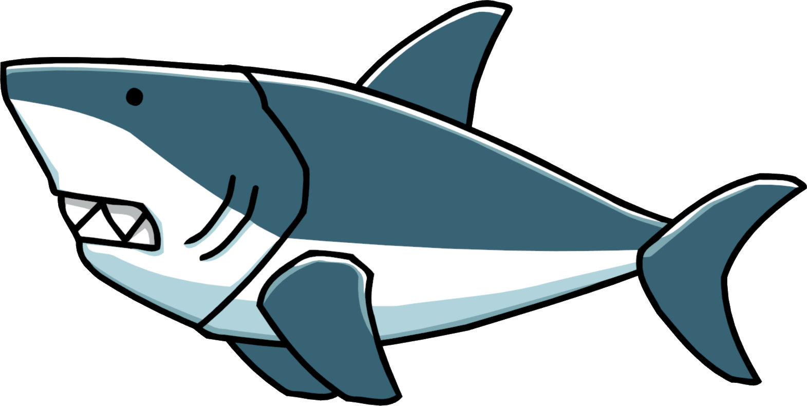 A Cartoon Shark With Black Background