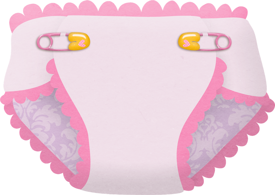 A Pink And White Diaper With A Pink And Yellow Pin On It