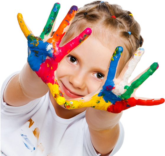 A Girl With Painted Hands