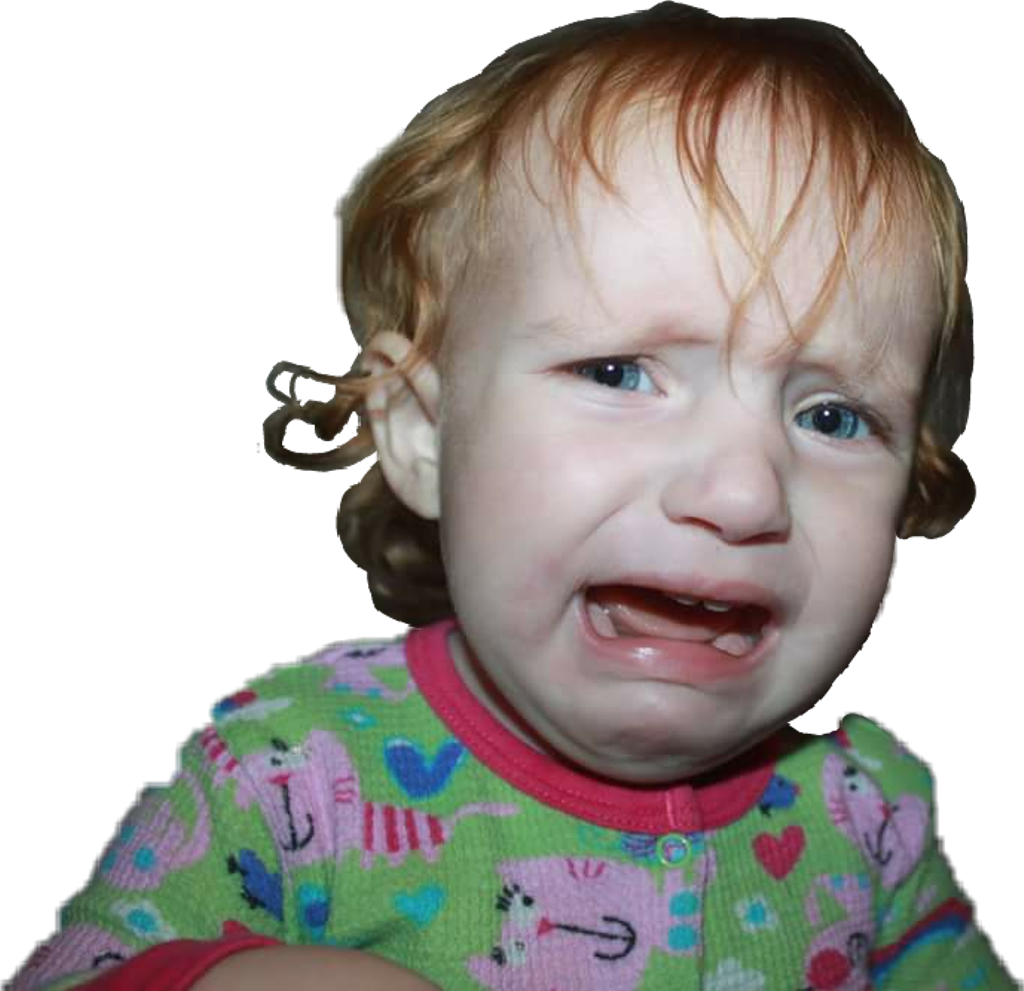 A Baby Crying With A Black Background