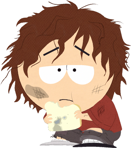 A Cartoon Of A Boy Eating Bread