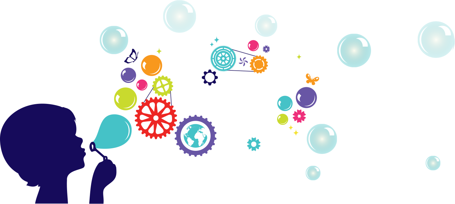 A Colorful Gears And Bubbles