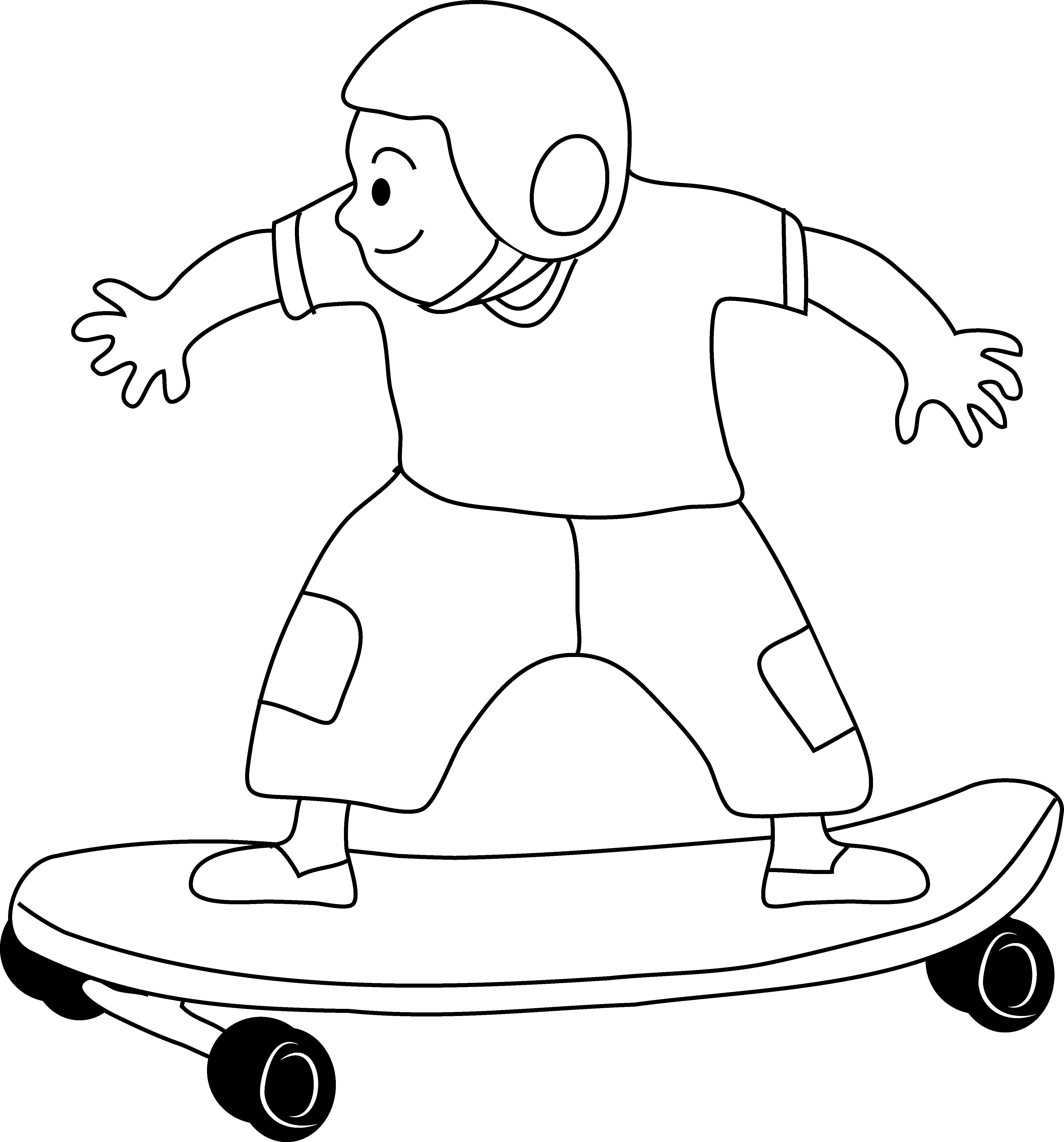 A Cartoon Of A Boy On A Skateboard