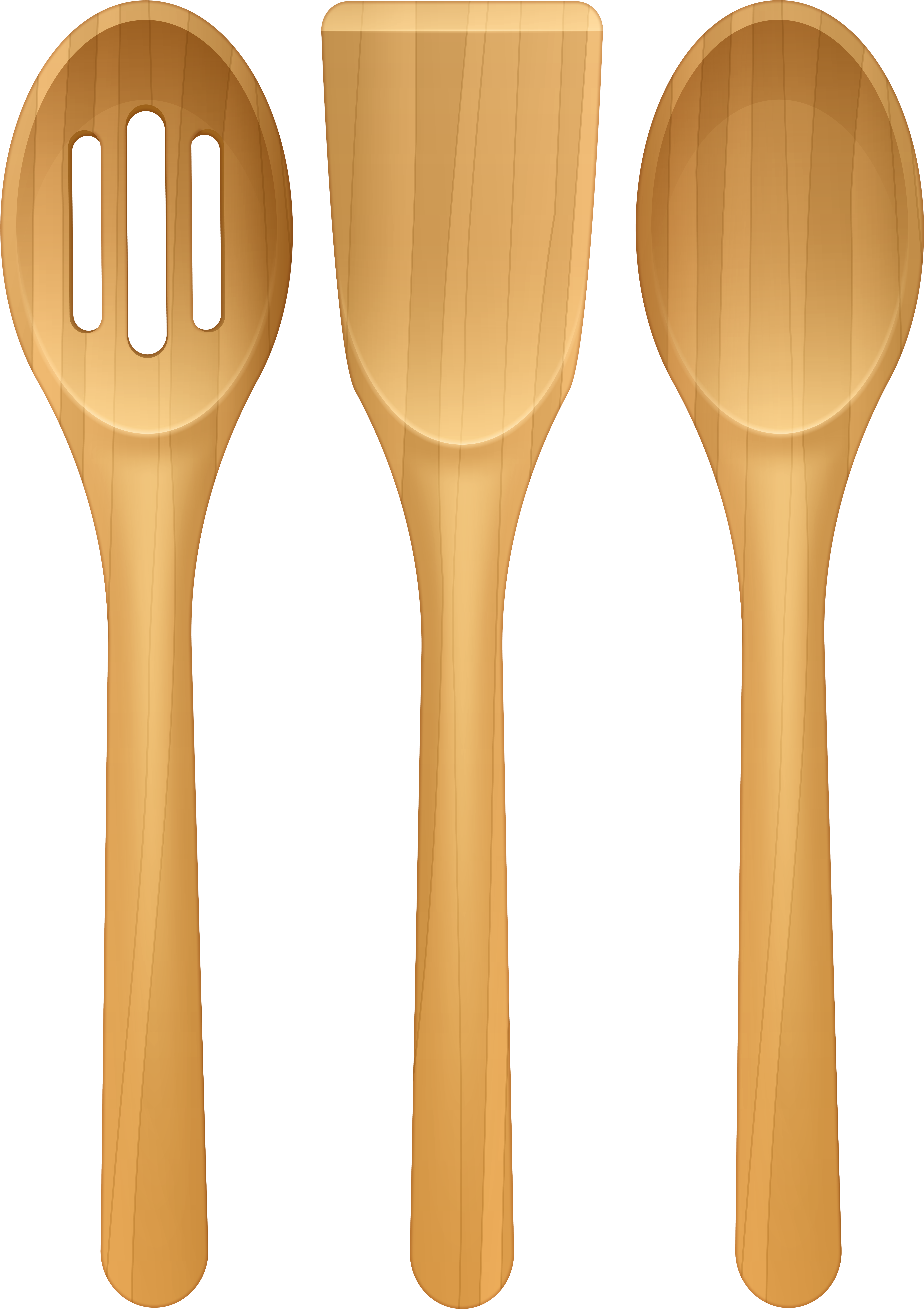 A Wooden Spoons With A Black Background