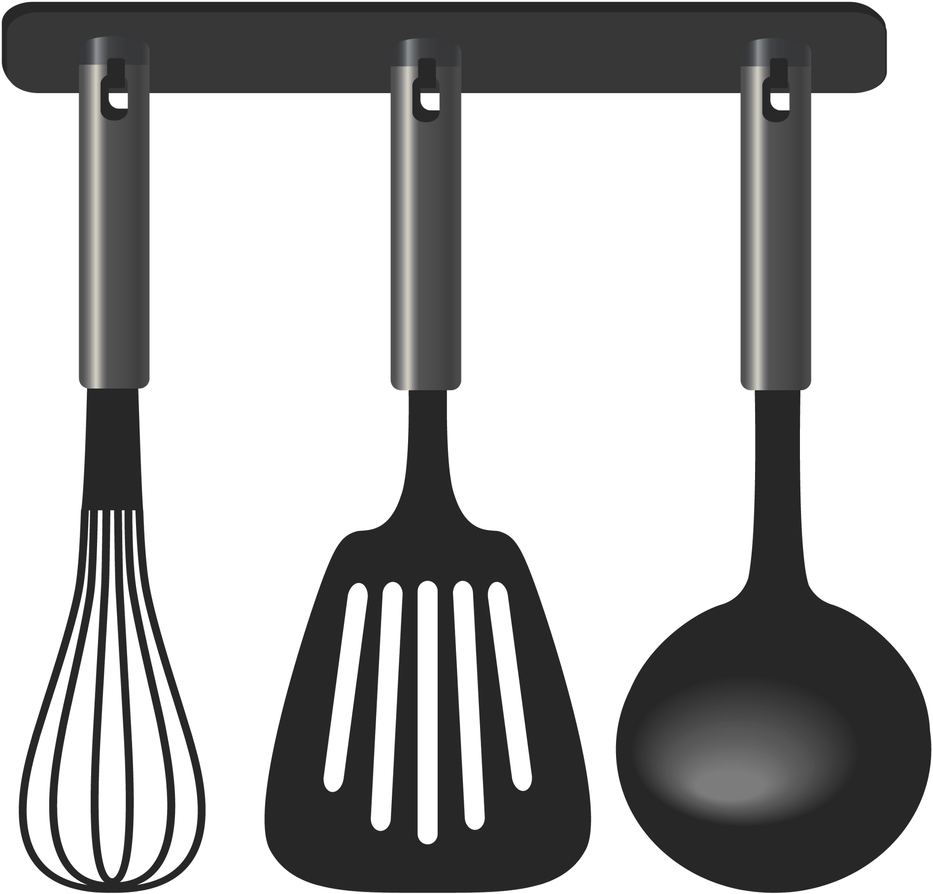 A Black And Silver Kitchen Utensils