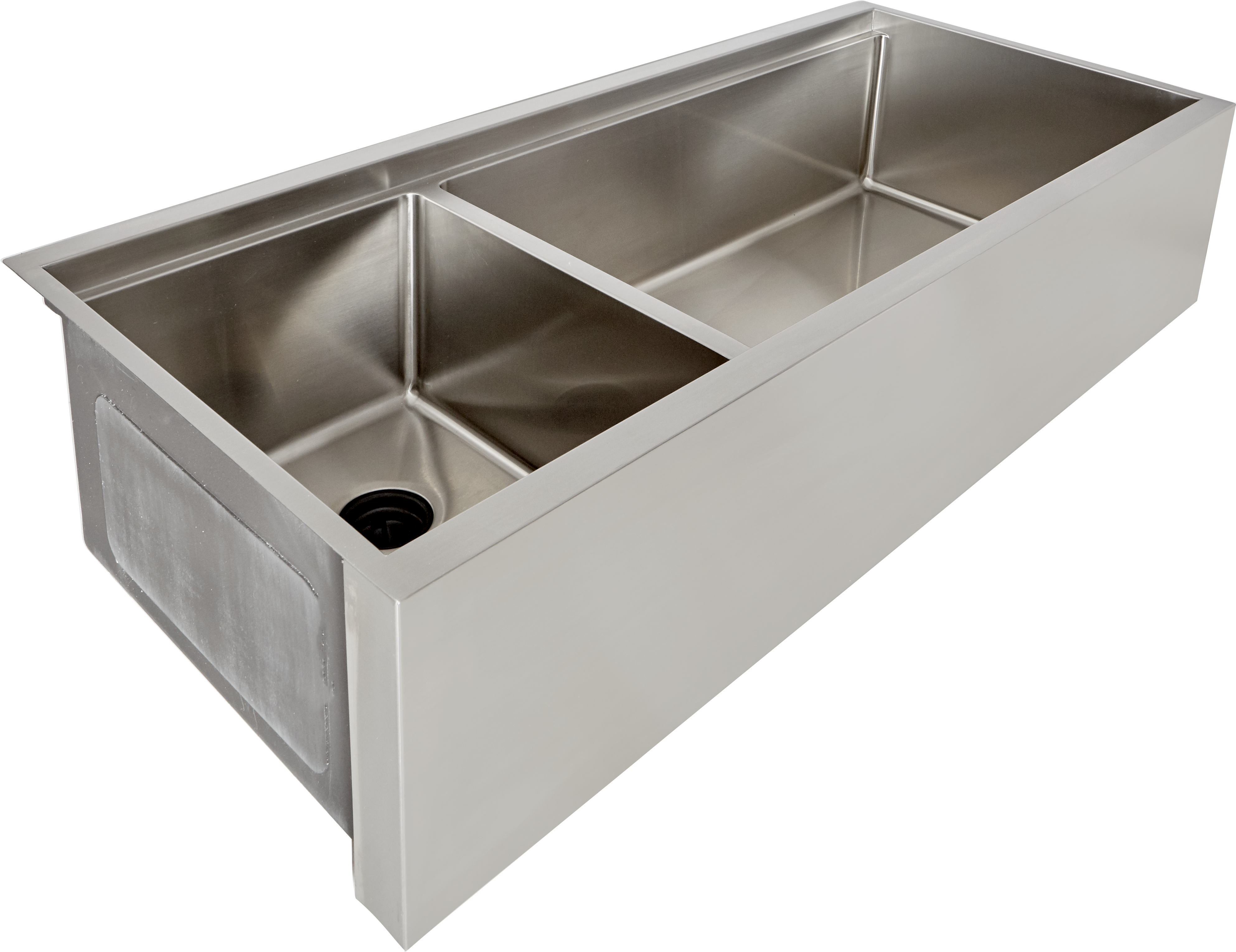 A Stainless Steel Sink With Two Compartments