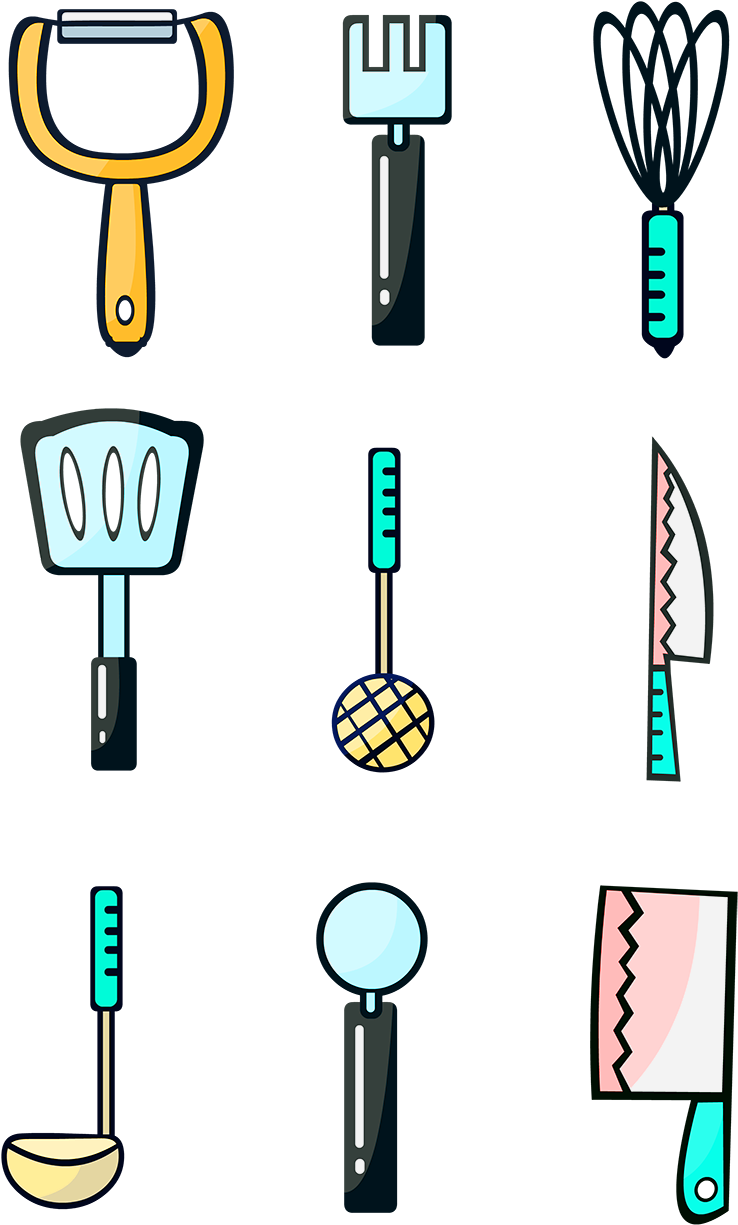 A Group Of Kitchen Utensils
