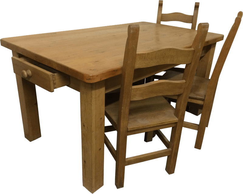 A Table And Chairs With A Drawer
