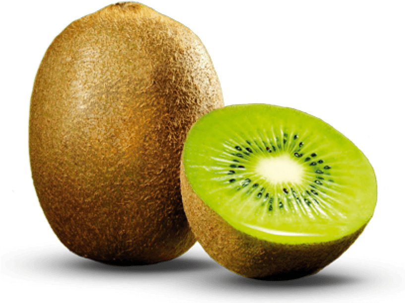 A Kiwi Fruit And A Half Of A Kiwi