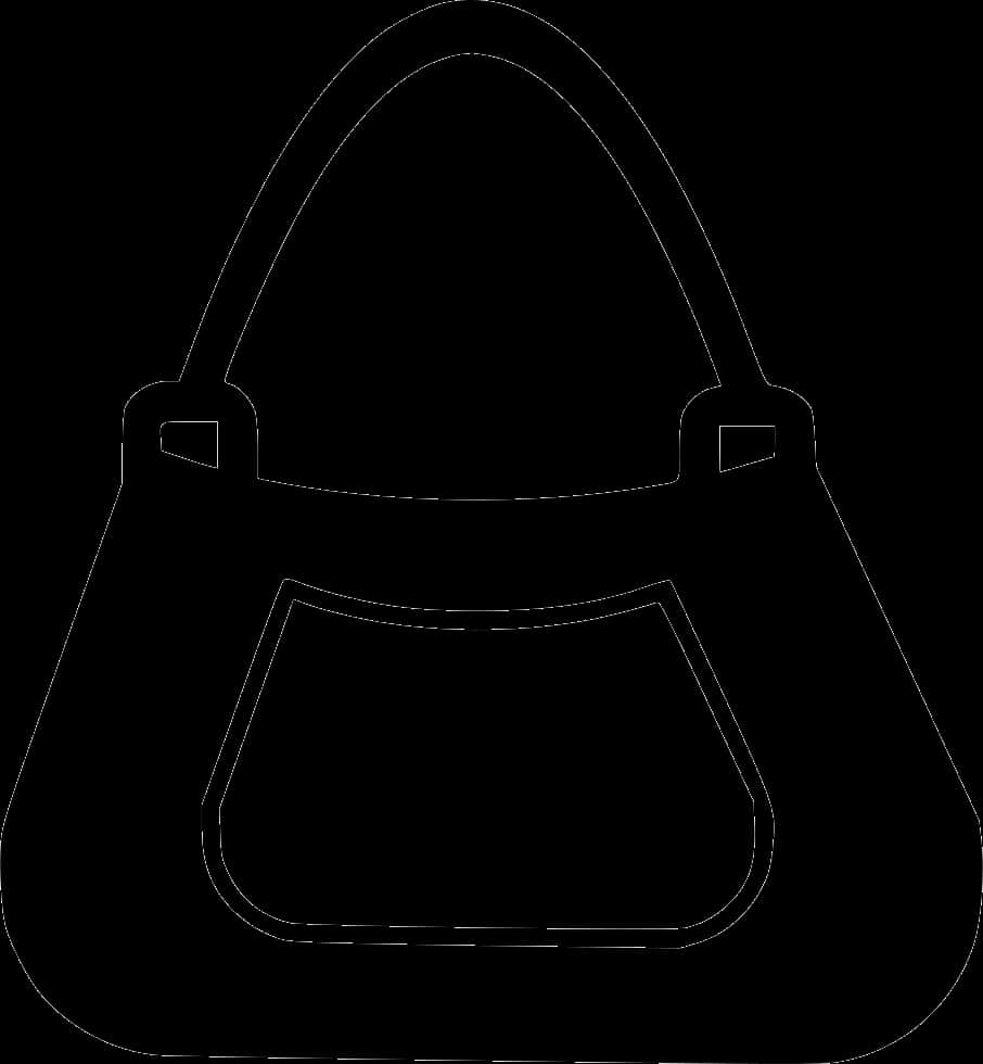 A Black And White Silhouette Of A Purse