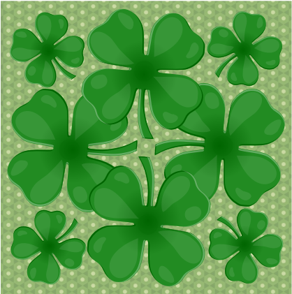 A Green Clovers On A Green Background