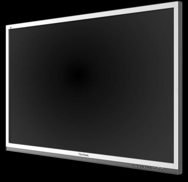 A Large Black Screen With White Trim