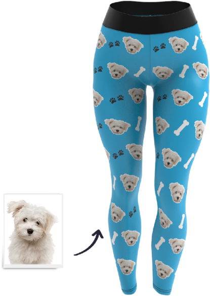 A Person's Legs With A Dog On Them