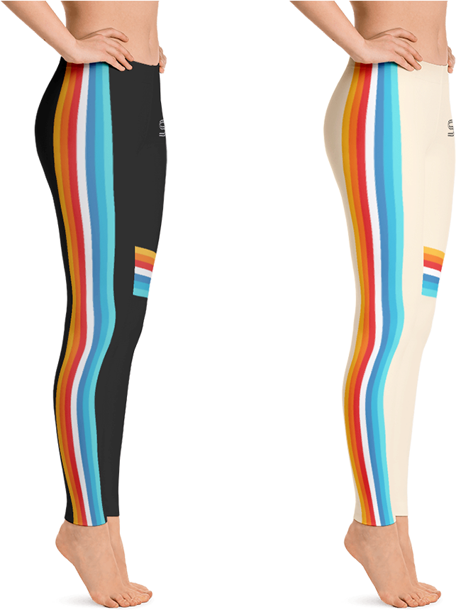 A Pair Of Legs With Colorful Stripes