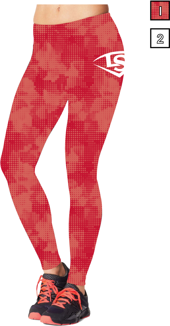A Red And Black Pattern Of Legs
