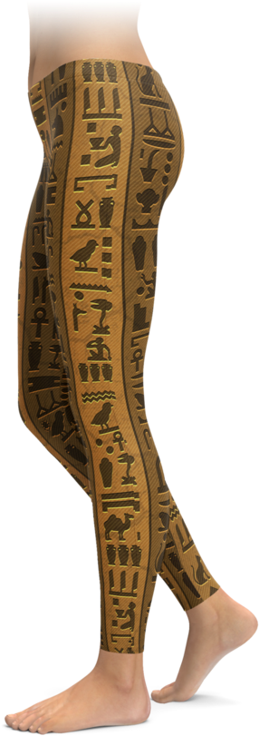 A Person's Legs With Egyptian Symbols