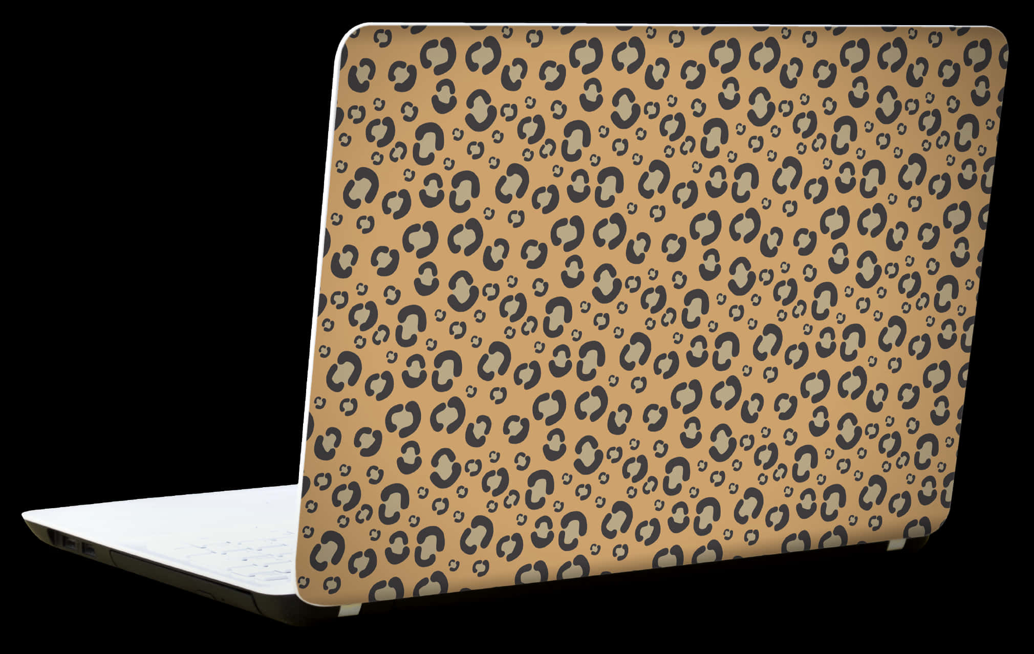 A Laptop With A Leopard Pattern