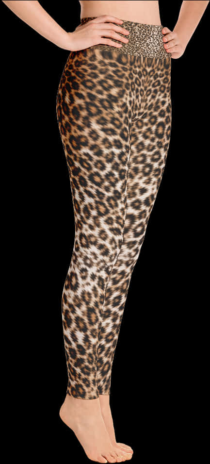 A Person's Legs With A Leopard Print