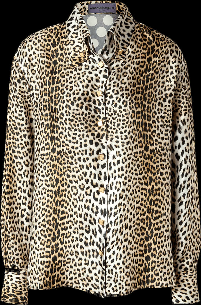 A Leopard Print Shirt With Buttons