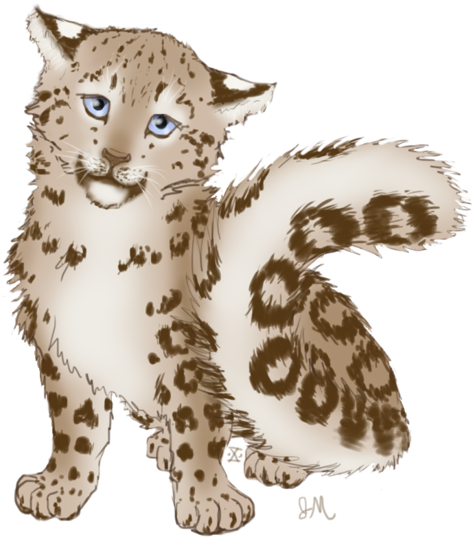 A Drawing Of A Spotted Cat