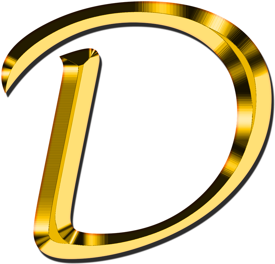 A Gold Letter D On A Black Background
