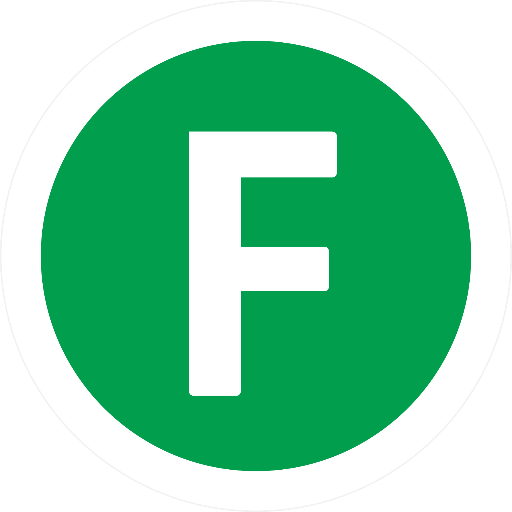 A Green Circle With White Letter F In It